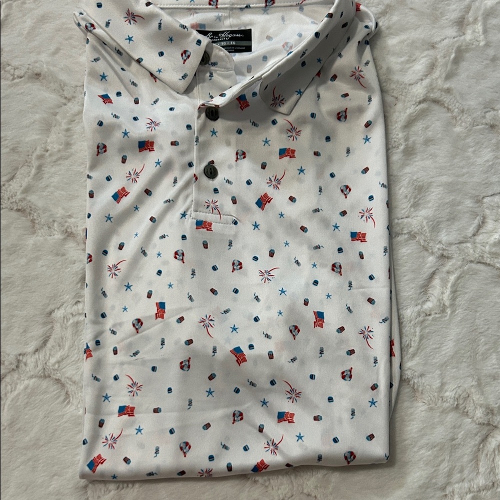 Ben Hogan performance Polo Shirt with Patriotic Print